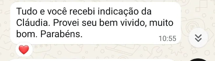 Depoimento de cliente elogiando o bem-vivido